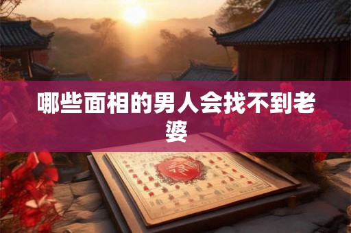 哪些面相的男人会找不到老婆