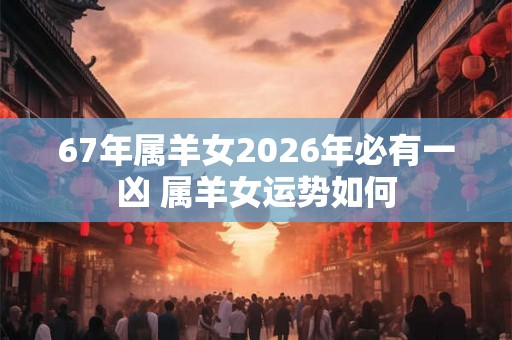 67年属羊女2026年必有一凶 属羊女运势如何 67年属羊女2026年必有一凶 属羊女运势如何