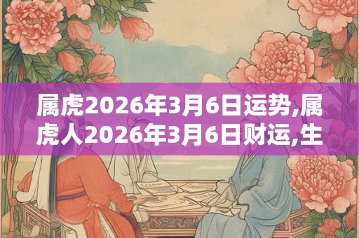 属虎2026年3月6日运势,属虎人2026年3月6日财运,生肖虎2026年3月6日运势