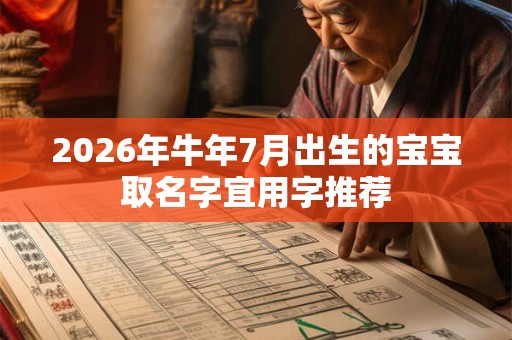 2026年牛年7月出生的宝宝取名字宜用字推荐