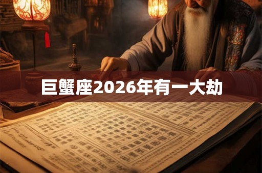 巨蟹座2026年有一大劫