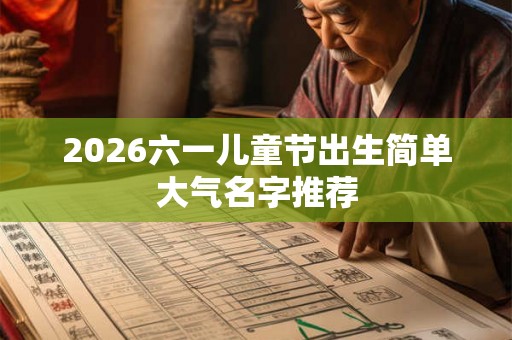 2026六一儿童节出生简单大气名字推荐