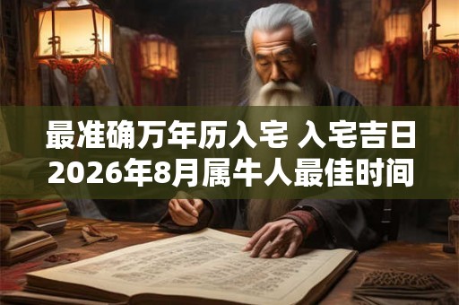 最准确万年历入宅 入宅吉日2026年8月属牛人最佳时间