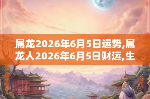 属龙2026年6月5日运势,属龙人2026年6月5日财运,生肖龙2026年6月5日运势 属龙2026年6月5日运势,属龙人2026年6月5日财运,生肖龙2026年6月5日运势
