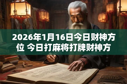 2026年1月16日今日财神方位 今日打麻将打牌财神方位