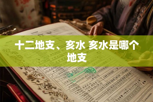 十二地支、亥水 亥水是哪个地支