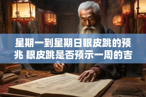 星期一到星期日眼皮跳的预兆 眼皮跳是否预示一周的吉凶