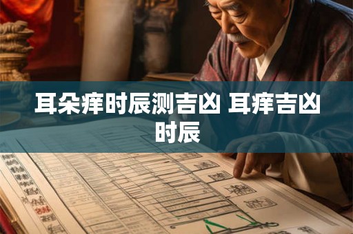 耳朵痒时辰测吉凶 耳痒吉凶时辰