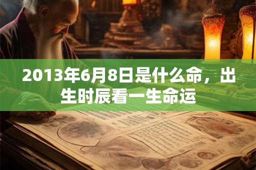 2013年6月8日是什么命，出生时辰看一生命运
