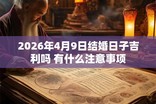 2026年4月9日结婚日子吉利吗 有什么注意事项