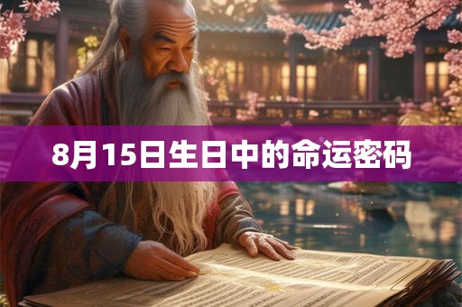 8月15日生日中的命运密码