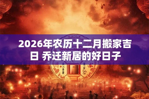 2026年农历十二月搬家吉日 乔迁新居的好日子