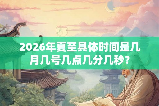2026年夏至具体时间是几月几号几点几分几秒？
