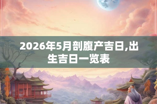 2026年5月剖腹产吉日,出生吉日一览表 2026年5月剖腹产吉日,出生吉日一览表