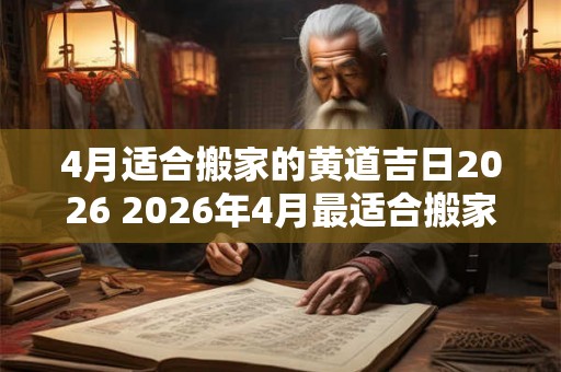 4月适合搬家的黄道吉日2026 2026年4月最适合搬家的黄道吉日
