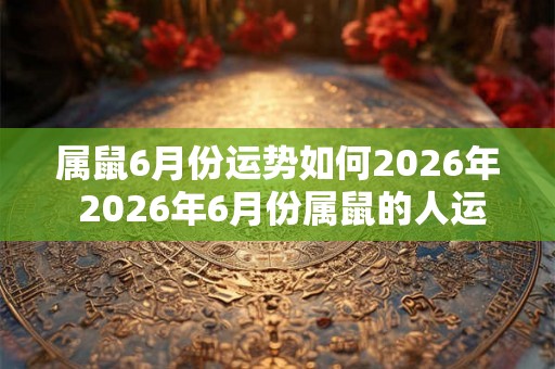 属鼠6月份运势如何2026年 2026年6月份属鼠的人运势如何