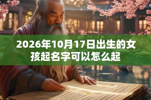 2026年10月17日出生的女孩起名字可以怎么起