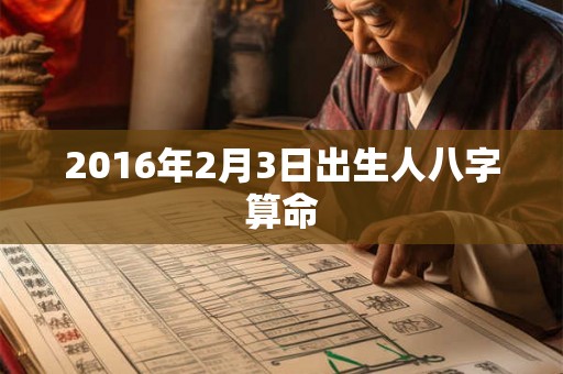 2016年2月3日出生人八字算命 2016年2月3日出生人八字算命