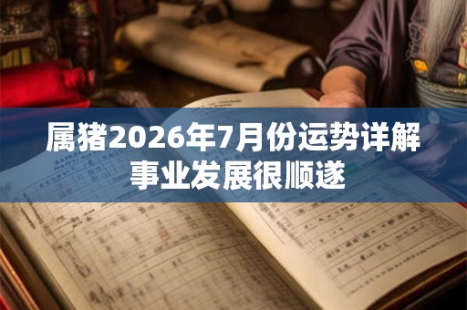 属猪2026年7月份运势详解 事业发展很顺遂