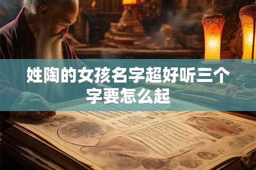 姓陶的女孩名字超好听三个字要怎么起
