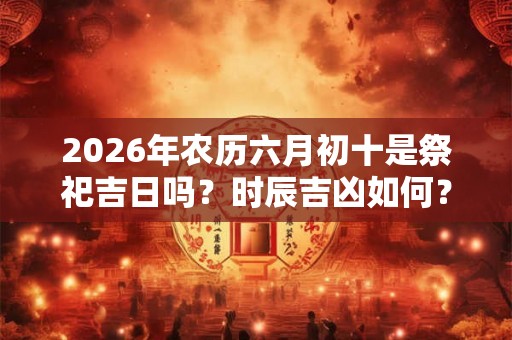 2026年农历六月初十是祭祀吉日吗？时辰吉凶如何？