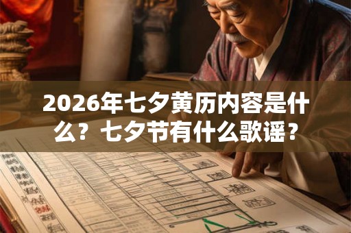2026年七夕黄历内容是什么？七夕节有什么歌谣？