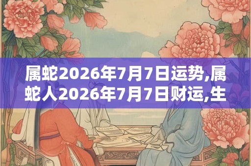 属蛇2026年7月7日运势,属蛇人2026年7月7日财运,生肖蛇2026年7月7日运势