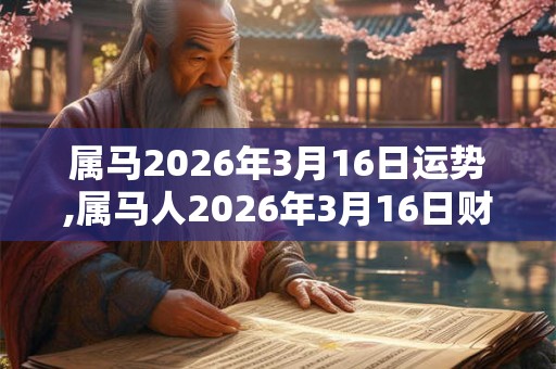 属马2026年3月16日运势,属马人2026年3月16日财运,生肖马2026年3月16日运势 属马2026年3月16日运势,属马人2026年3月16日财运,生肖马2026年3月16日运势