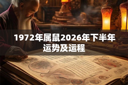 1972年属鼠2026年下半年运势及运程
