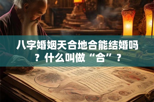 八字婚姻天合地合能结婚吗？什么叫做“合”？