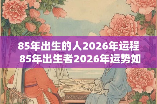 85年出生的人2026年运程 85年出生者2026年运势如何 85年出生的人2026年运程 85年出生者2026年运势如何