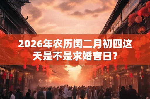 2026年农历闰二月初四这天是不是求婚吉日? 2026年农历闰二月初四这天是不是求婚吉日?