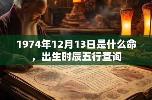 1974年12月13日是什么命,出生时辰五行查询 1974年12月13日是什么命,出生时辰五行查询