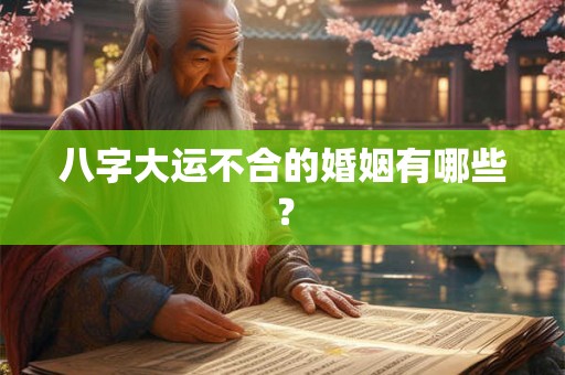 八字大运不合的婚姻有哪些？