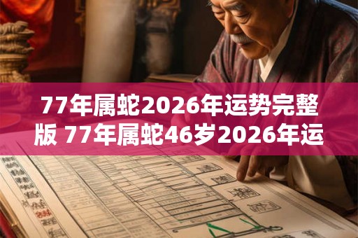 77年属蛇2026年运势完整版 77年属蛇46岁2026年运势