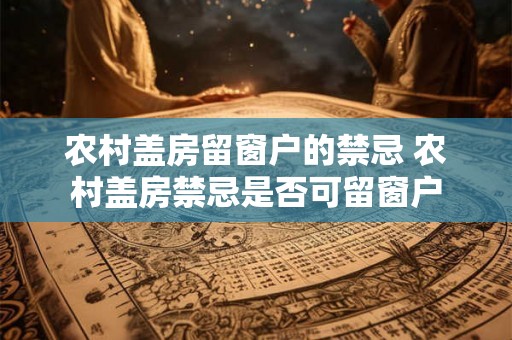 农村盖房留窗户的禁忌 农村盖房禁忌是否可留窗户
