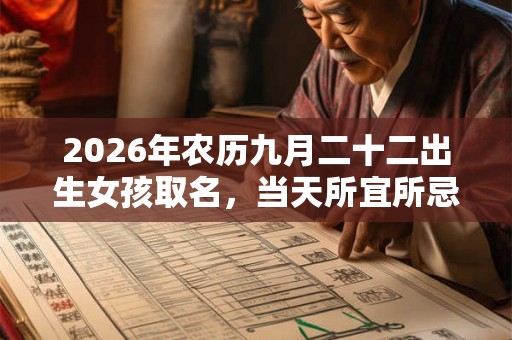 2026年农历九月二十二出生女孩取名,当天所宜所忌是什么? 2026年农历九月二十二出生女孩取名,当天所宜所忌是什么?