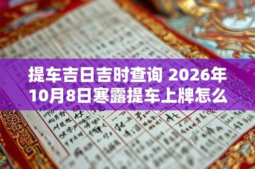 提车吉日吉时查询 2026年10月8日寒露提车上牌怎么样
