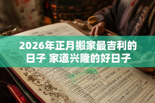 2026年正月搬家最吉利的日子 家道兴隆的好日子