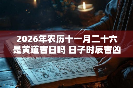 2026年农历十一月二十六是黄道吉日吗 日子时辰吉凶 2026年农历十一月二十六是黄道吉日吗 日子时辰吉凶