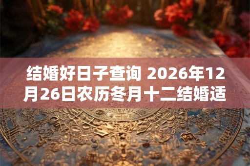 结婚好日子查询 2026年12月26日农历冬月十二结婚适宜吗