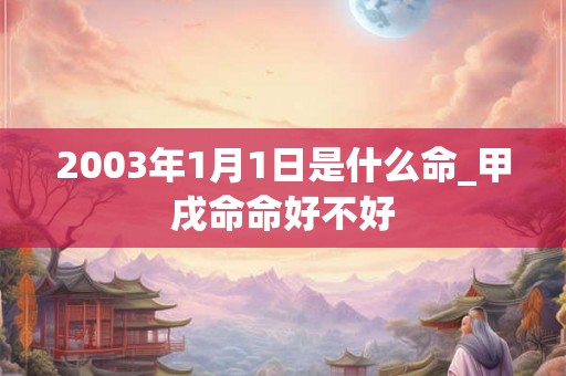 2003年1月1日是什么命_甲戌命命好不好