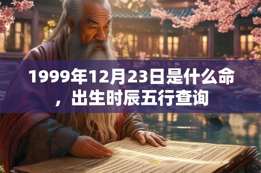 1999年12月23日是什么命，出生时辰五行查询