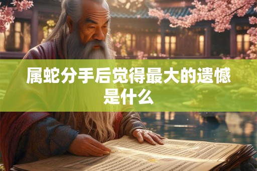 属蛇分手后觉得最大的遗憾是什么 属蛇分手后觉得最大的遗憾是什么