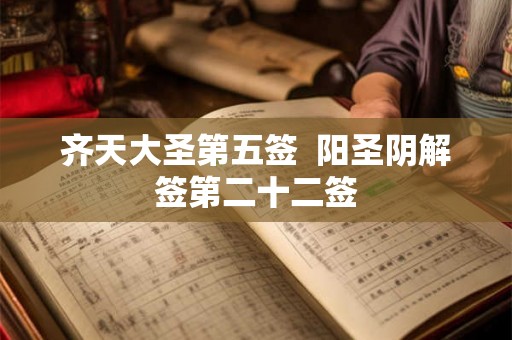 齐天大圣第五签  阳圣阴解签第二十二签