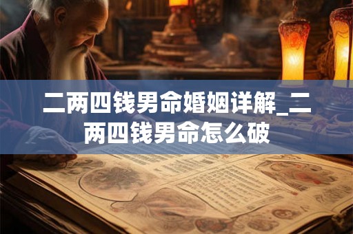 二两四钱男命婚姻详解_二两四钱男命怎么破