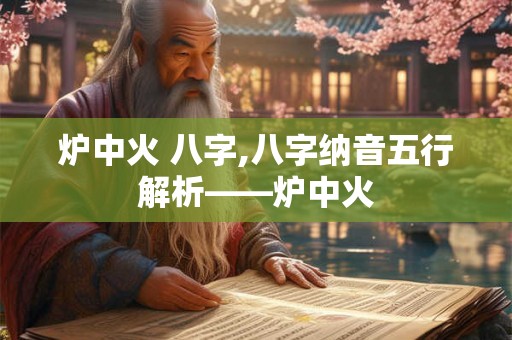 炉中火 八字,八字纳音五行解析——炉中火