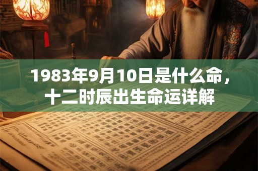 1983年9月10日是什么命，十二时辰出生命运详解