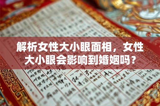 解析女性大小眼面相，女性大小眼会影响到婚姻吗？