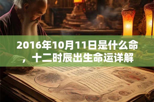 2016年10月11日是什么命，十二时辰出生命运详解